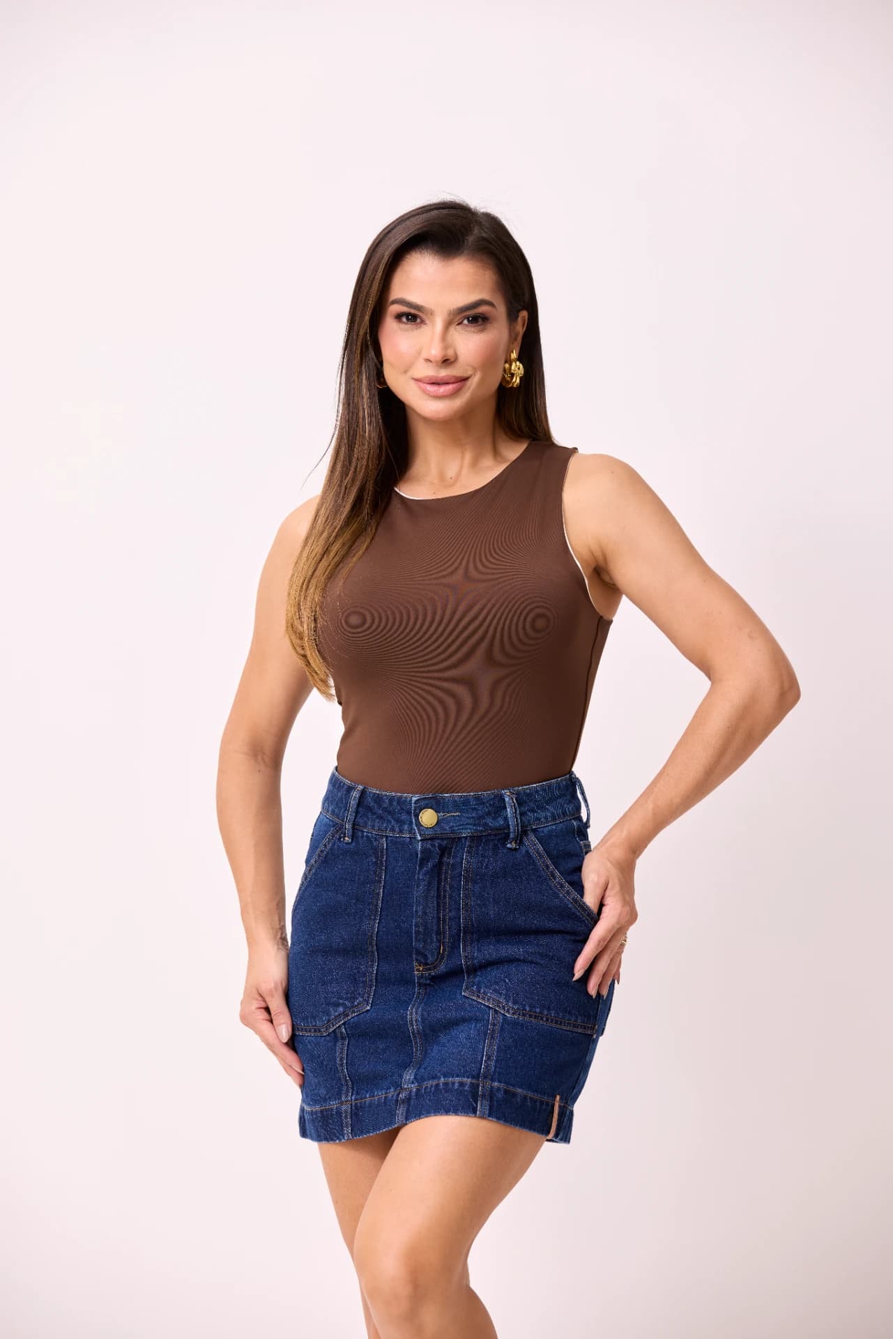 SAIA CURTA COM BOLSO FRONTAL CH